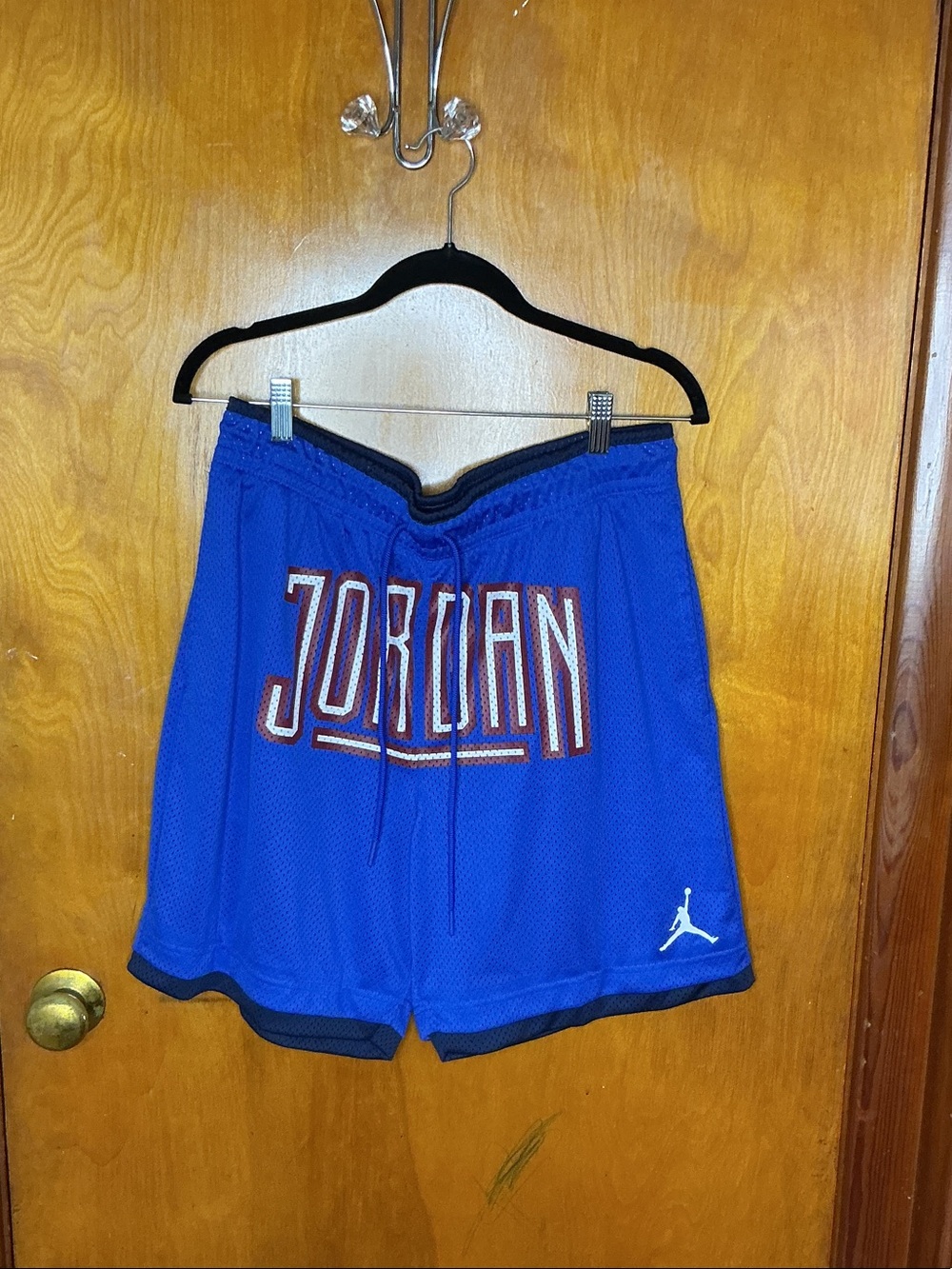 Jordan Men's Royal Blue Mesh Basketball Shorts with White Jumpman